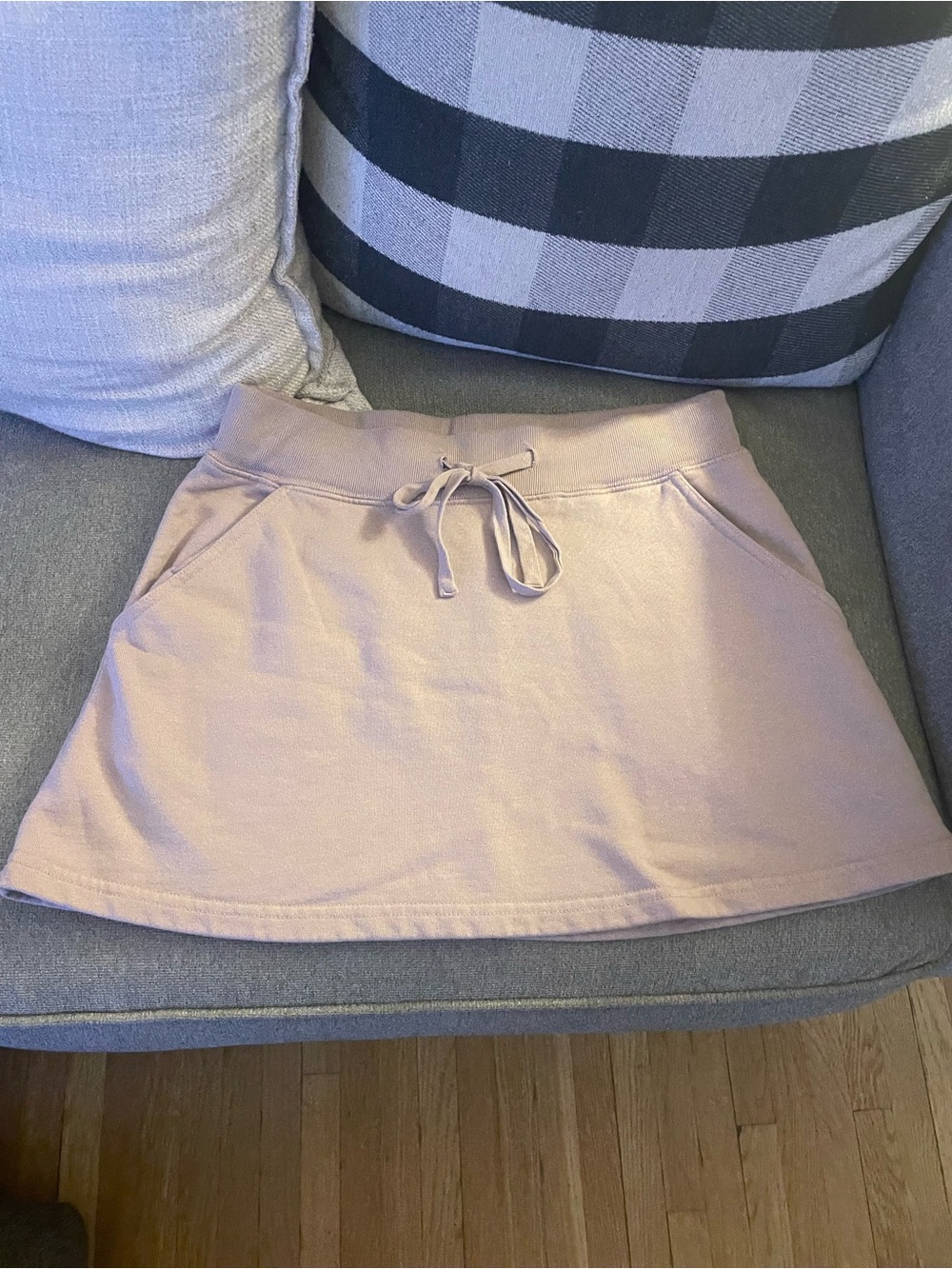 Brandy Melville Dusty Lavender Drawstring Mini Skirt